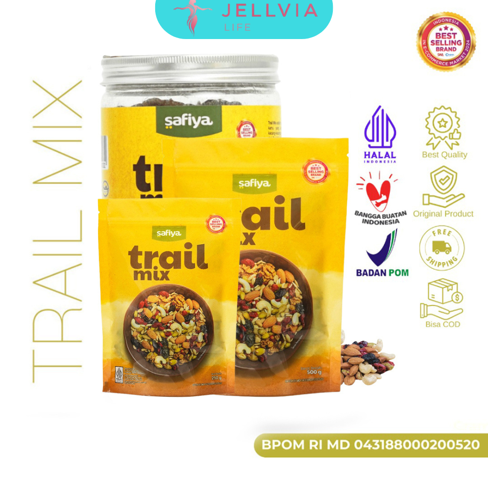 

Safiya Trail Mix Jar With Almond Raisins Roasted Premium Dan Dried Fruit Roasted Premium