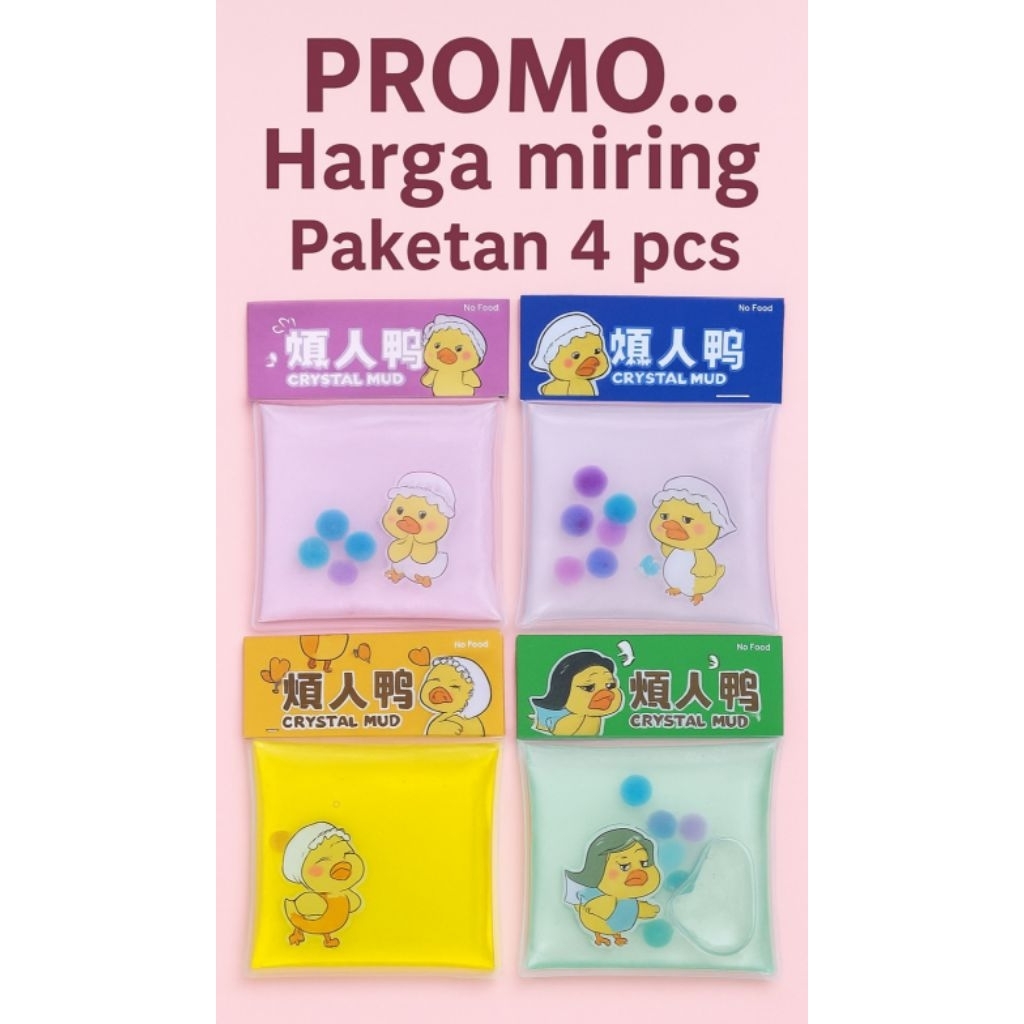 slime gliter mud jumbo paketan 4pcs harga murah meriah/slime kristal mud jumbo/slime gliter murah