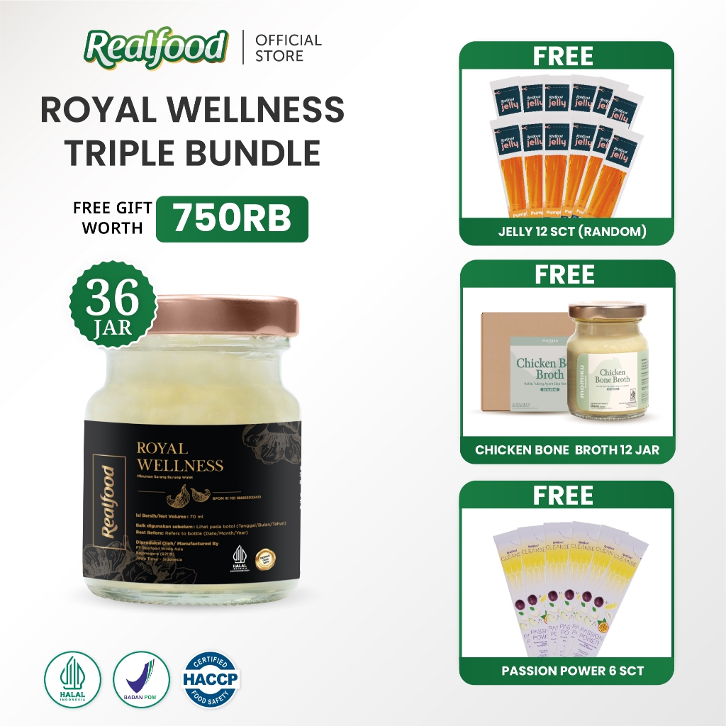

Realfood Triple Bundle Royal Wellness Minuman Sarang Burung Walet, 36 Jar