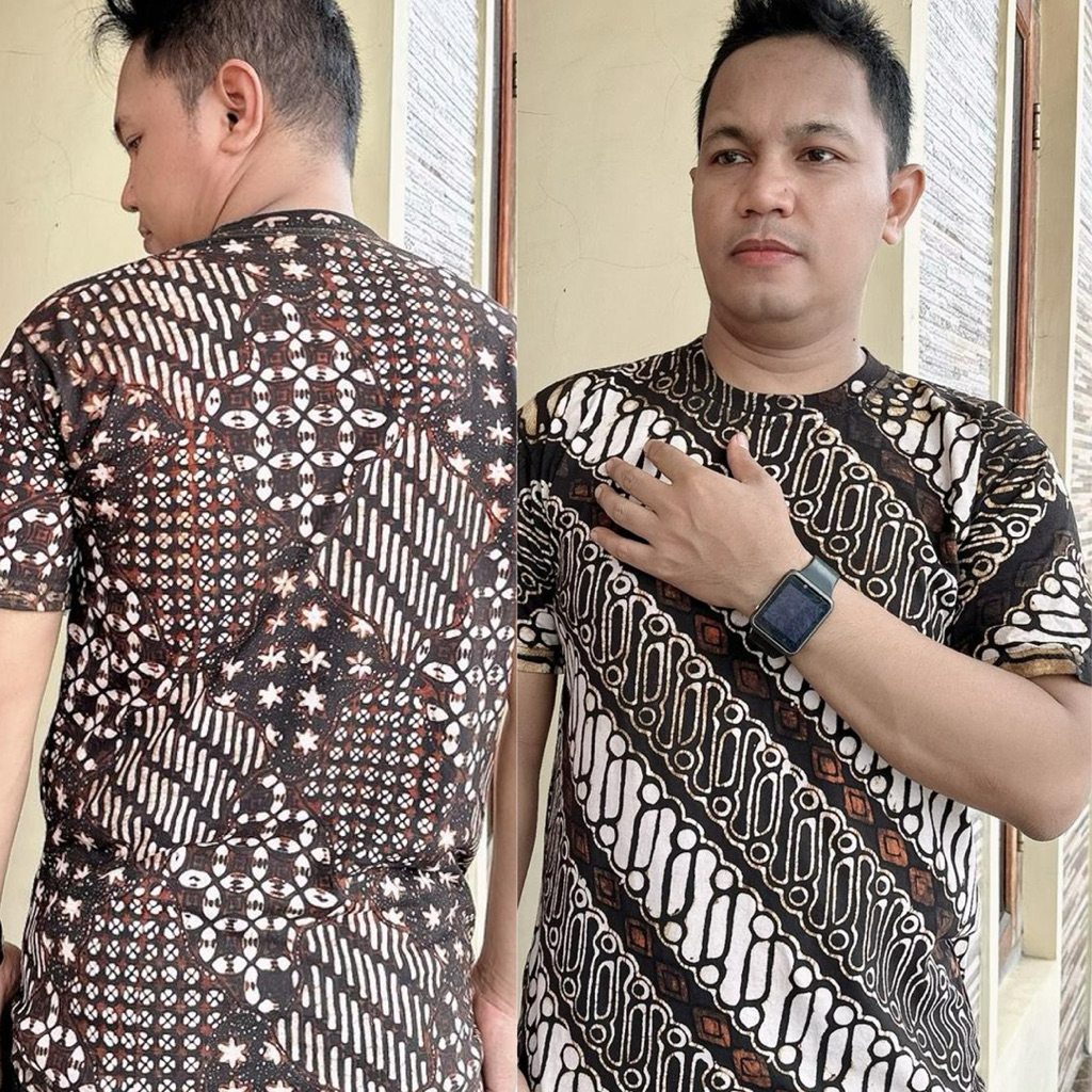 Kaos batik pria/kaos cap batangan/kaos batik terbaru