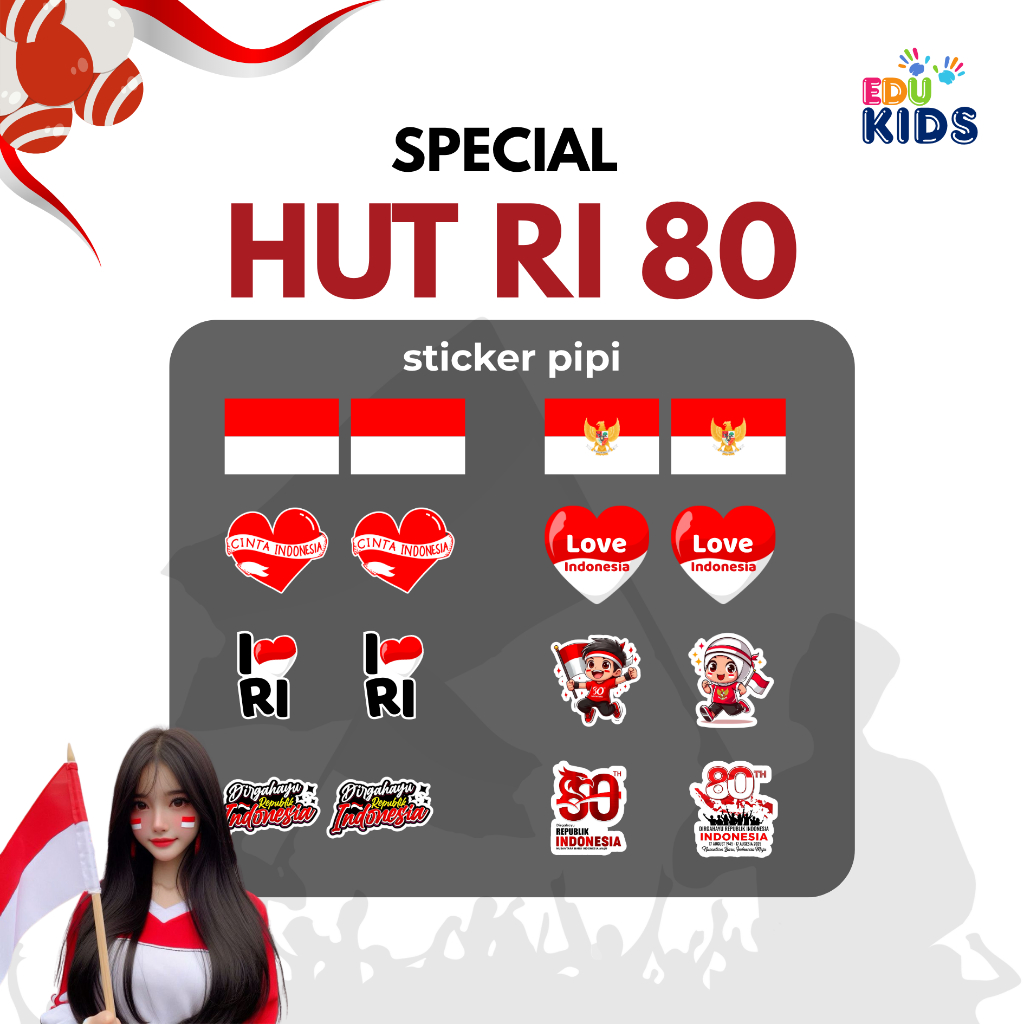 

Sticker Pipi HUT RI 80 – Desain Unik & Tahan Lama | Cocok untuk Lomba 17 Agustus & Acara Kemerdekaan