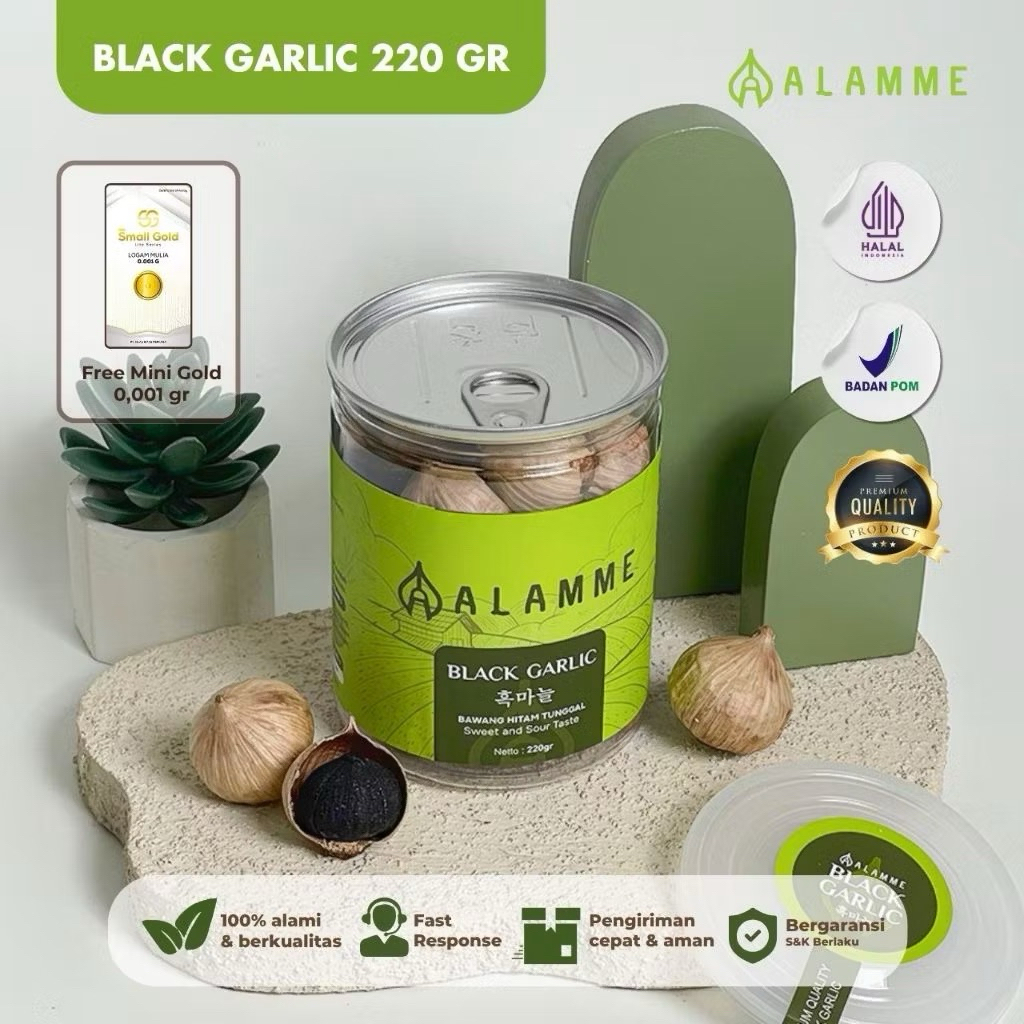 

Alamme Black Garlic Bawang Hitam Tunggal Premium Alamme 220 Gram Herbal