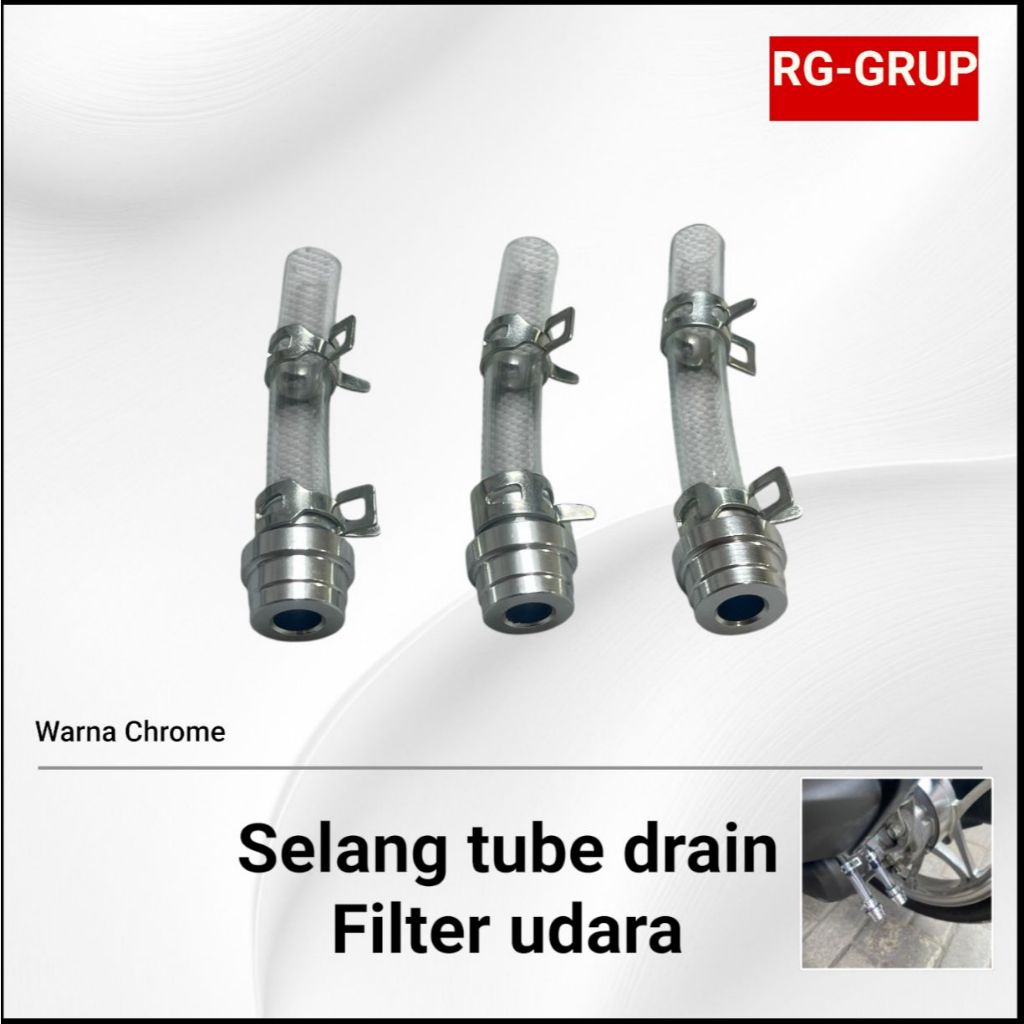 SILVER CNC SELANG TEMPAT PEMBUANGAN FILTER UDARA / TUBE DRAIN SELANG PEMBUANGAN FILTER UDARA VARIASI