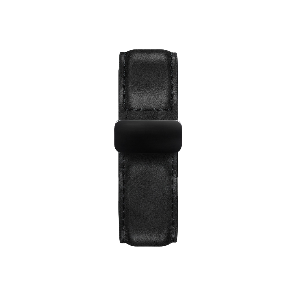 MCE Leather Strap with Magnet Clasp - Full Black - Strap Jam Tangan Keren