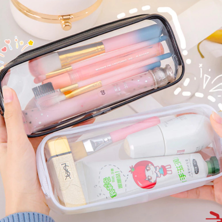 

Kotak Pensil Transparan / Tempat Penyimpanan Kosmetik / Pouch Serbaguna Multifungsi / Tempat Pensil Polos Aesthetic REKOMENDASI"SANELLAFASHION