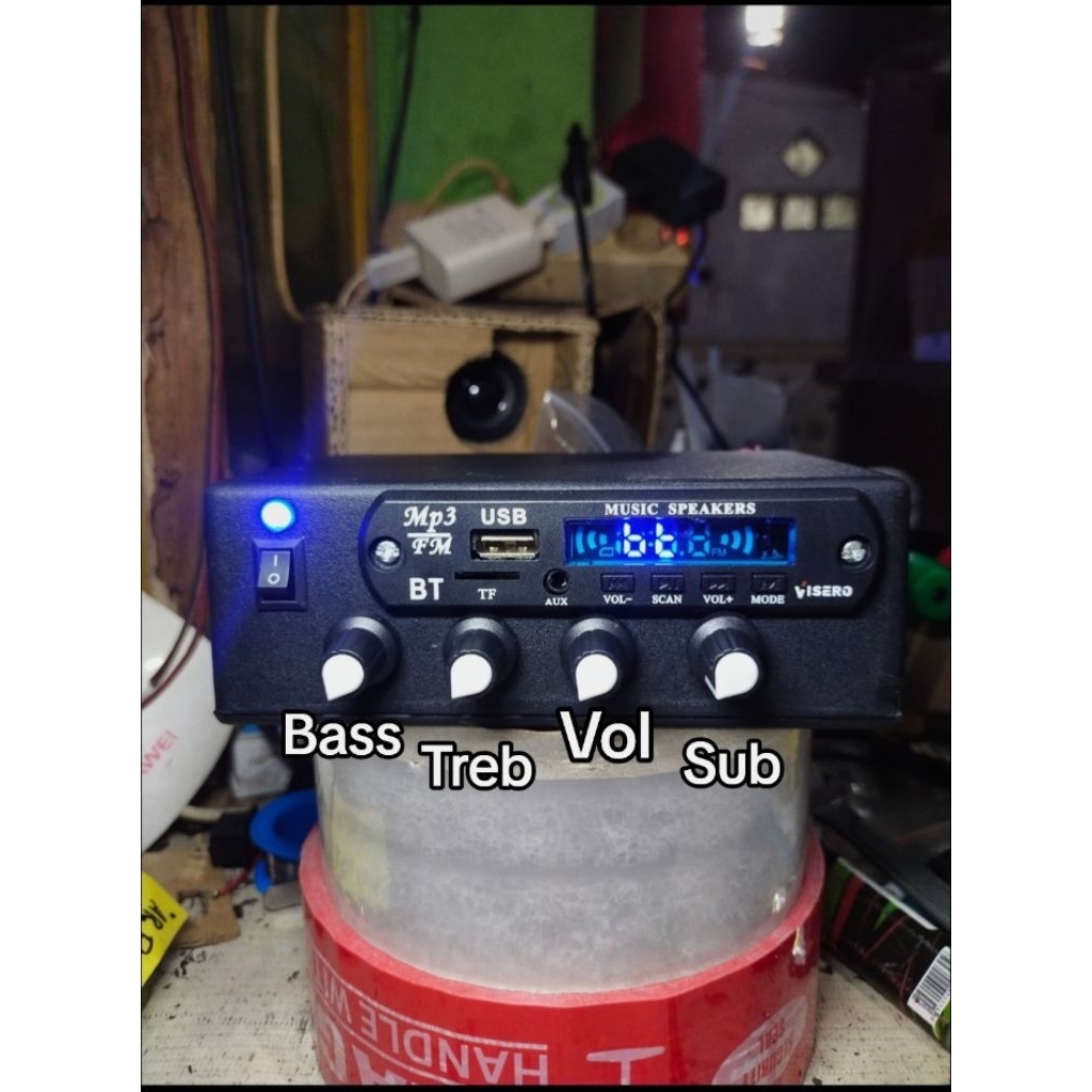 Power Amplifier Bluetooth plus Tone Control+Subwoofer. Bisa untuk Pengganti Speaker Aktif Anda.