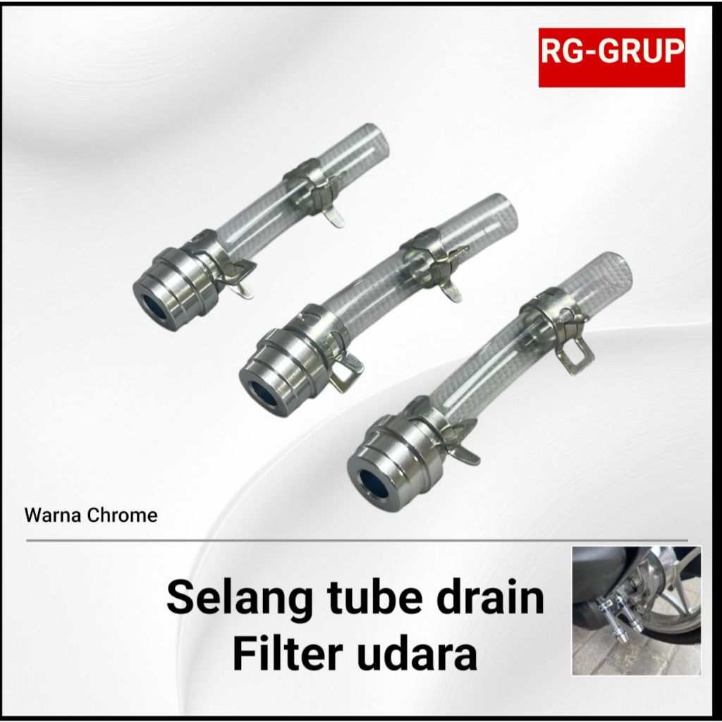 RACINGGRUP SILVER CNC SELANG TEMPAT PEMBUANGAN FILTER UDARA / TUBE DRAIN SELANG PEMBUANGAN FILTER UD
