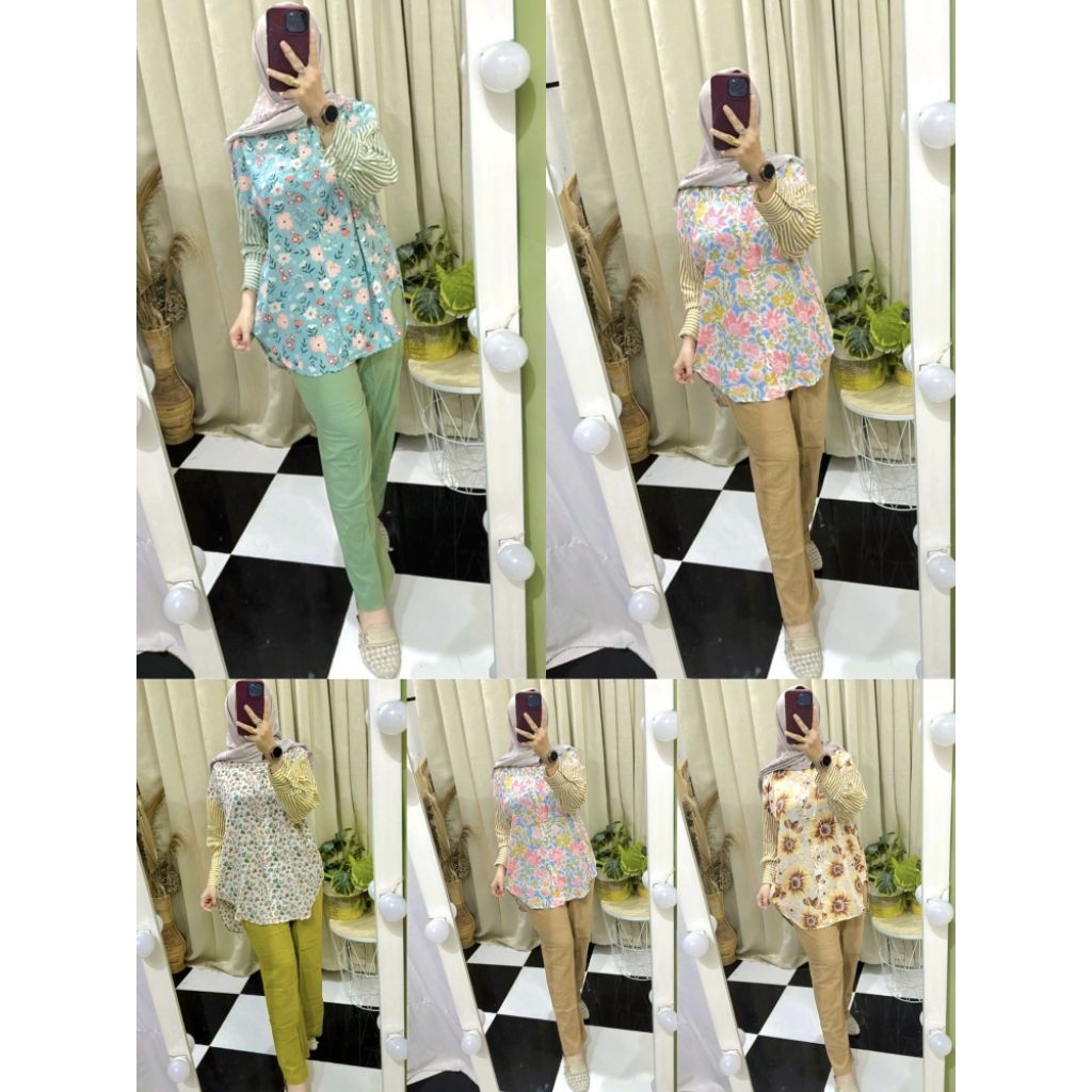 Setelan Zara Combi Bahan Rayon Celana Linen