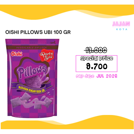 

OISHI PILLOWS UBI 100 GRAM