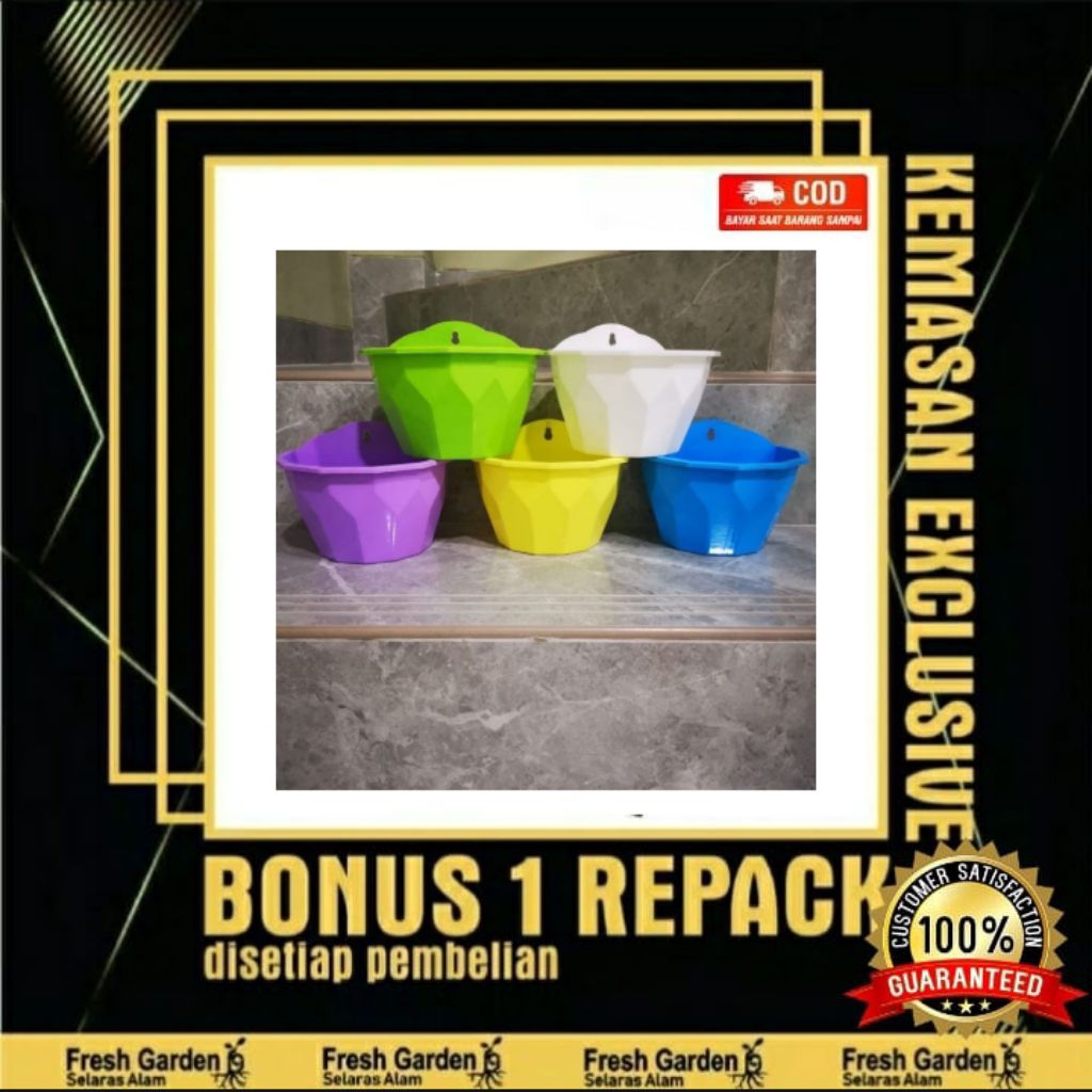 Isi 5 Pot Bunga Tanaman Dinding NKT Diamond warna
