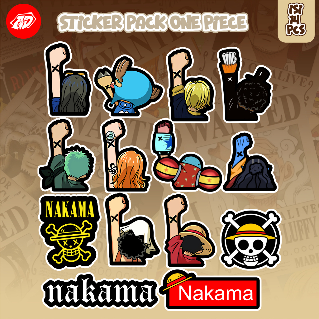 ( COD ) 14 PCS Sticker pack ONE PIECE Anime Pack / Sticker Anti Air Anti Luntur Anti Air