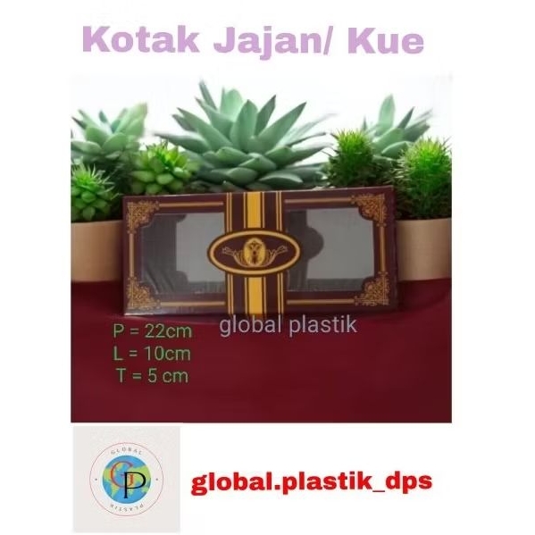 kotak jajan / kue ukuran 22x10x5 cm