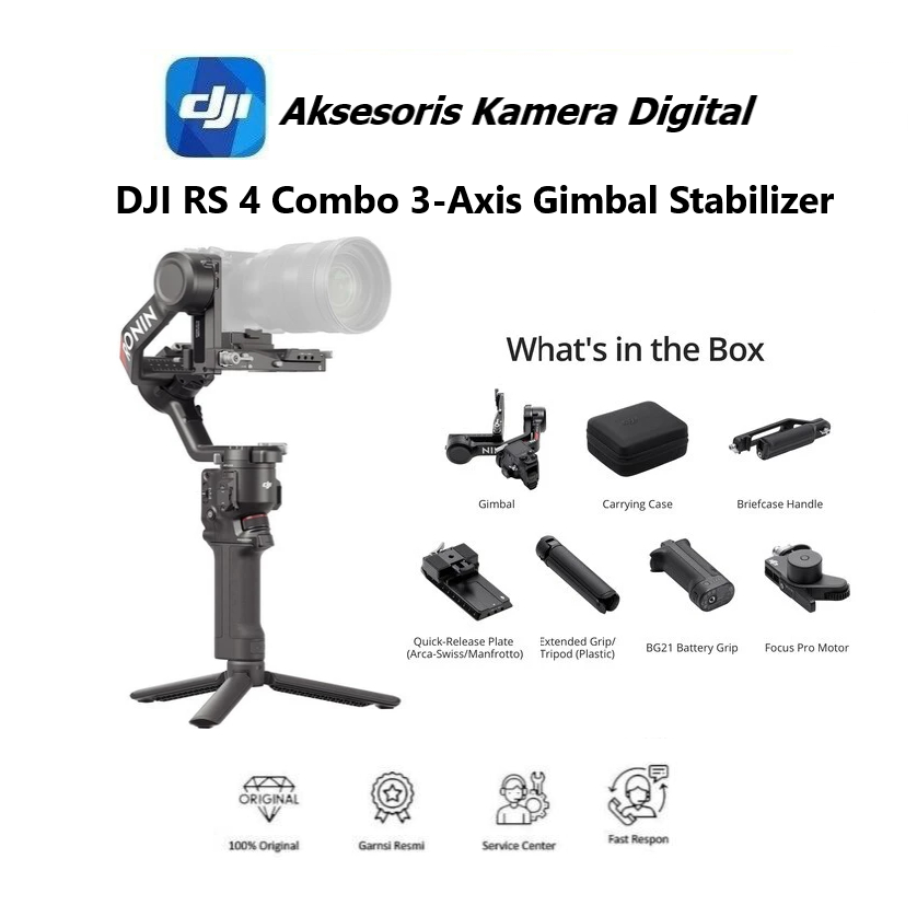 DJI Ronin S 4 Combo 3-Axis Gimbal Stabilizer Kamera - DJI RS 4 Combo 3-Axis Gimbal Stabilizer Garans
