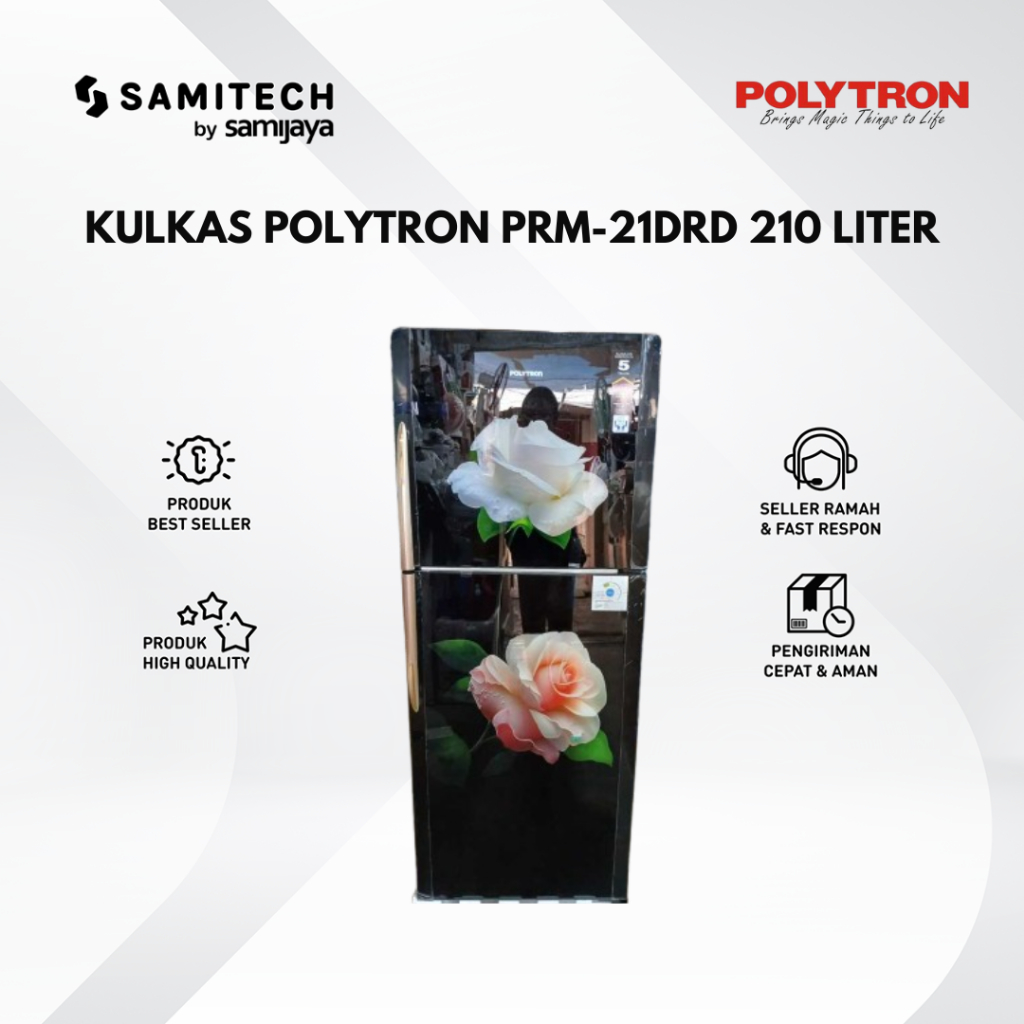 KULKAS 2 PINTU POLYTRON PRM-21DRD PRM 21DRD 210 LITER BERGARANSI