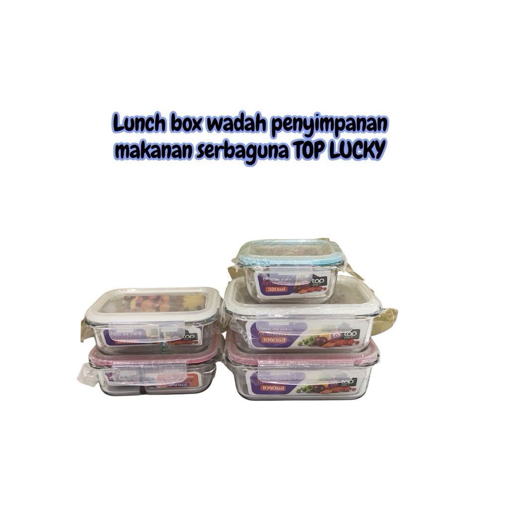Lunch Box Microwave || Lunch Box Kaca Tebal Tahan Panas || Kotak Penyimpanan Kaca
