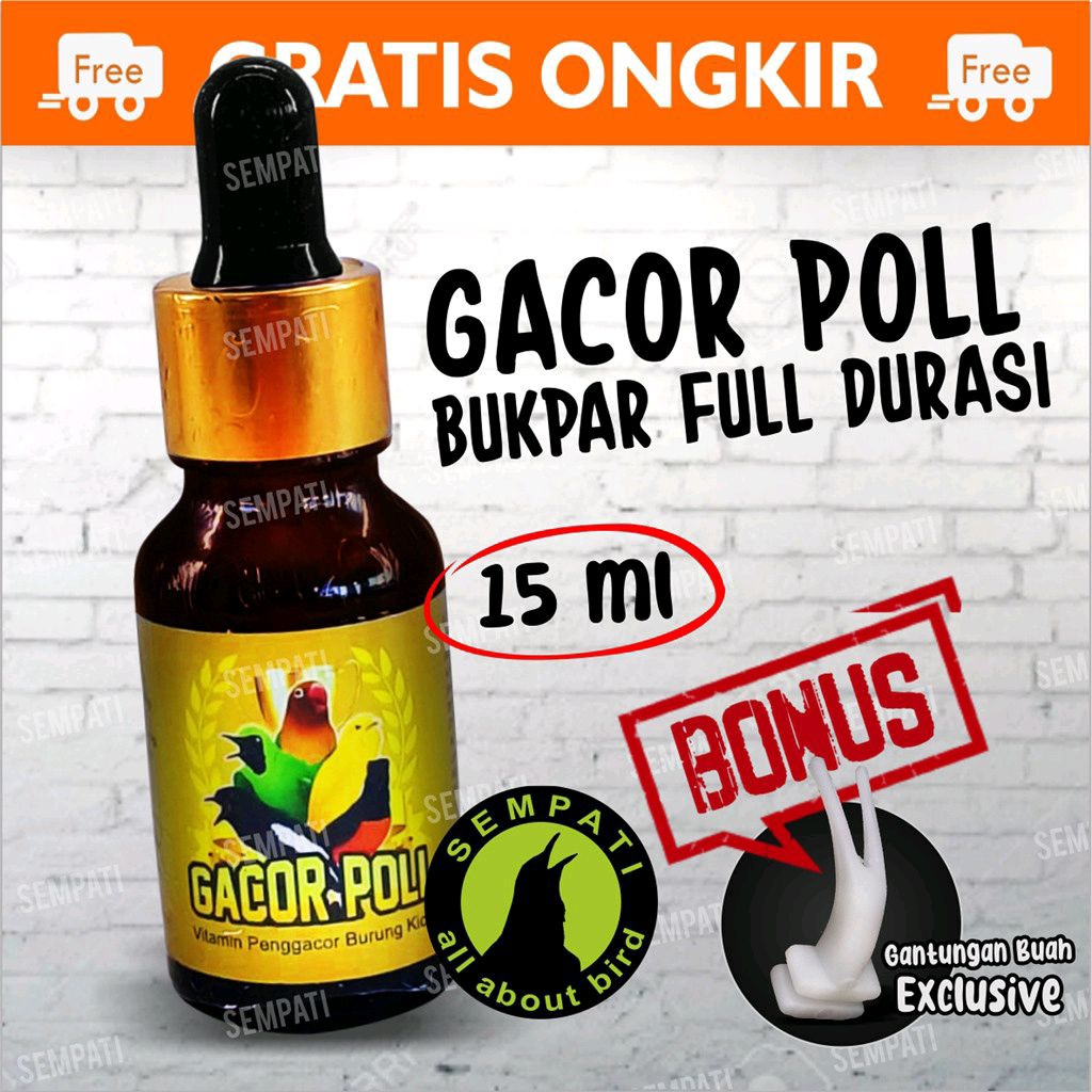Gacor Poll Gacorpoll 15ml Vitamin Penggacor Burung Kicau Burung Murai Kacer Kenari Lovebird Cucak Ij