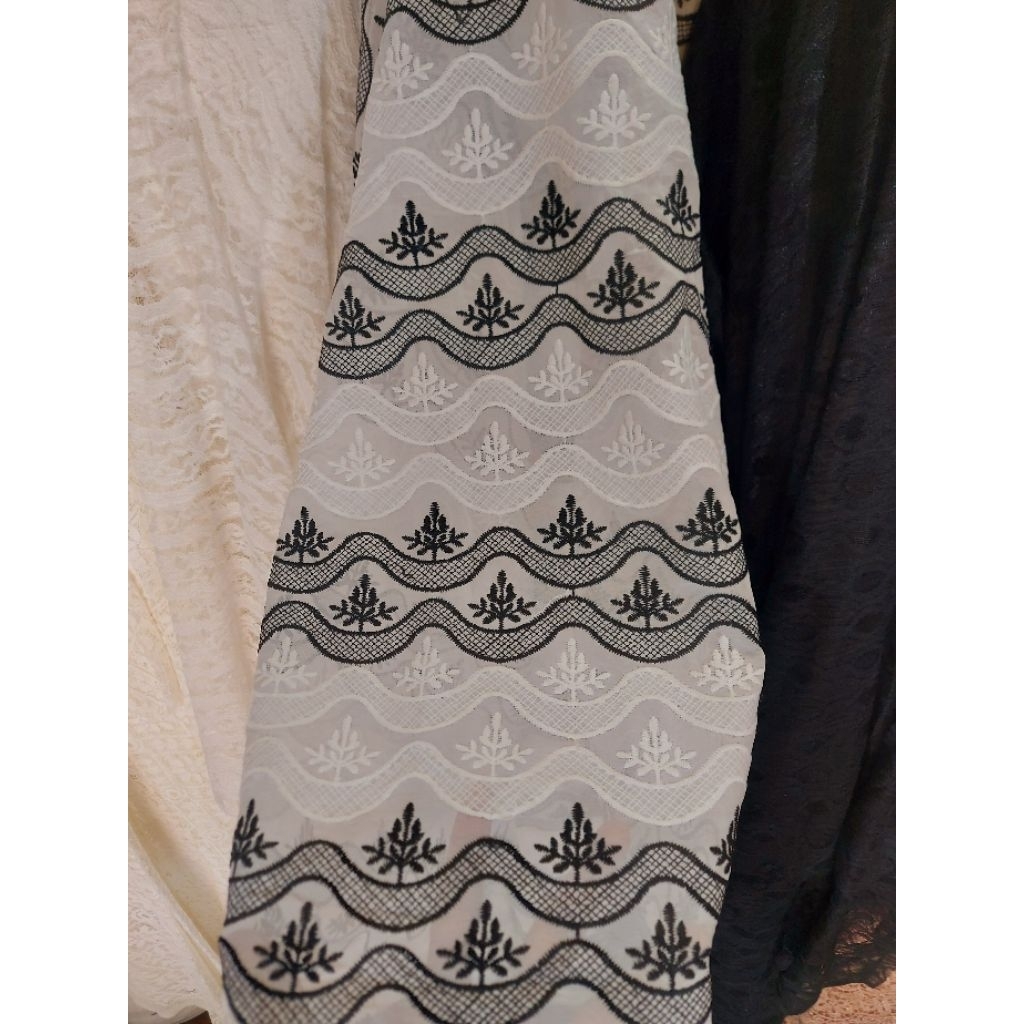 kain bordir Premium  - kain sifon bordir original  - kain sifon bordir motif terbaru termurah