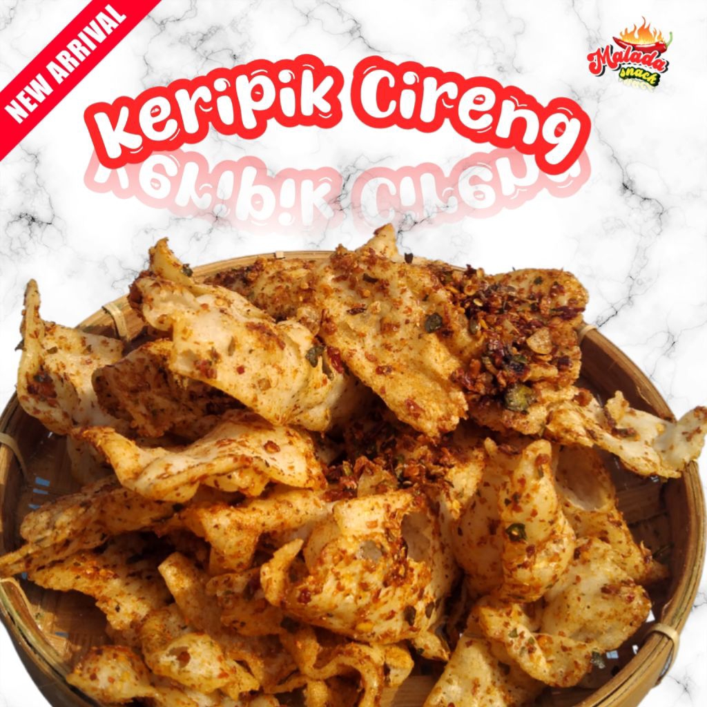 

Keripik Cireng 150gram /pedas/original/daunjeruk-Malada Snack
