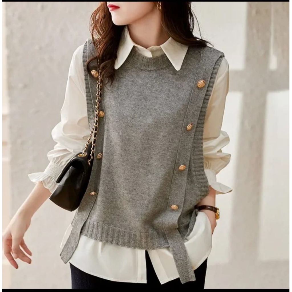 Fashion Knitted Vest for Women/Sweater Vest Knit Tank Top Korea