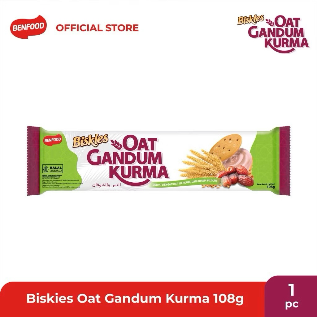 

Biskies Oat Gandum Kurma 108 gram