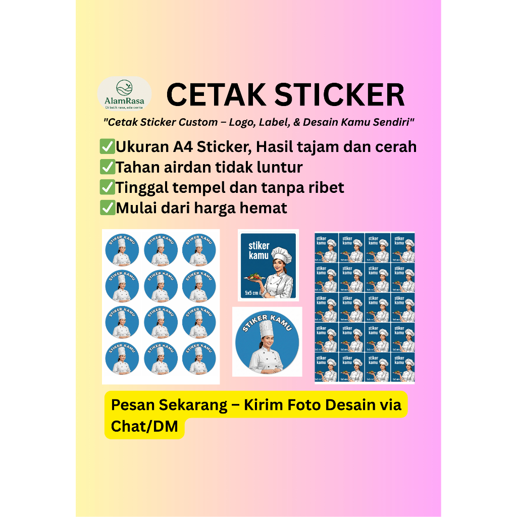 

Jasa cetak sticker custom A4