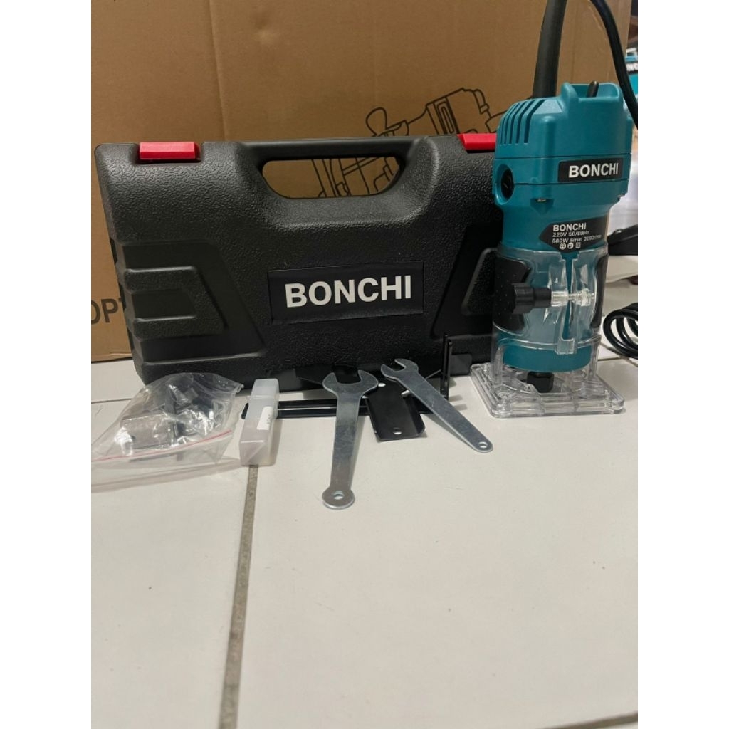 Mesin Trimmer Propil Kayu Ukir 6mm Bonchi Type 3709 + Bonus 1mata Propil  Router Wood Trimmer