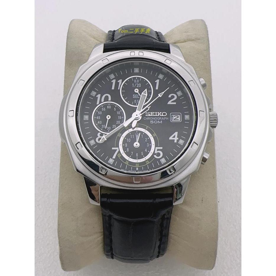 Seiko SND195 Chronograph Rare - Black Dial JDM Vintage Original