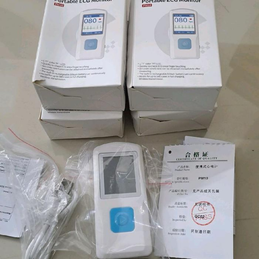 Mesin Deteksi Jetak Jantung Portabel ECG EKG CONTEC PM10 USB Bluetooth