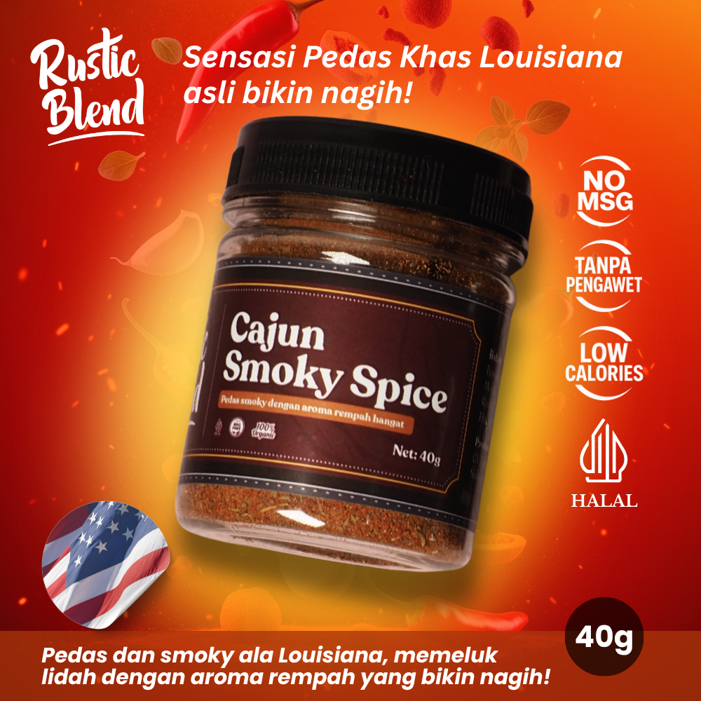 

Bumbu Marinasi BBQ Instan Ayam, Daging, Seafood | Rustic Blend Cajun Smoky Spice No MSG Cajun Asli