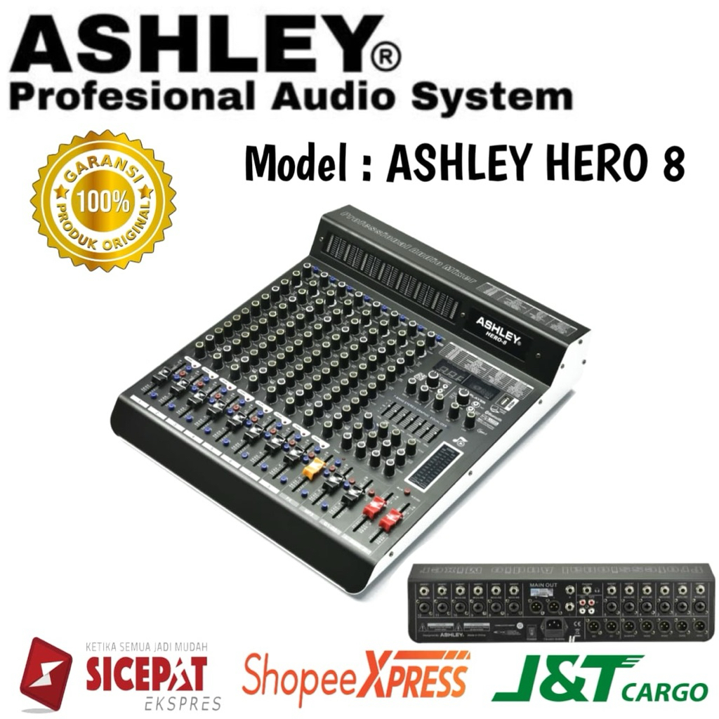 Mixer Ashley Hero 8 Original Mixer Ashley 8 Channel Bluetooth usb