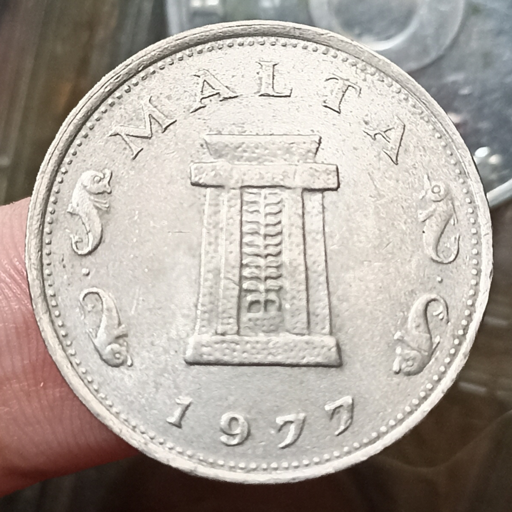 KOin Kuno Malta 5 Cents Tahun 1977