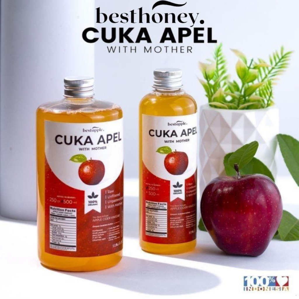 

Besthoney - Cuka Apel Original - Diet Detoks - Apple Cider Vinegar - Toner Wajah Alami - 500 Ml