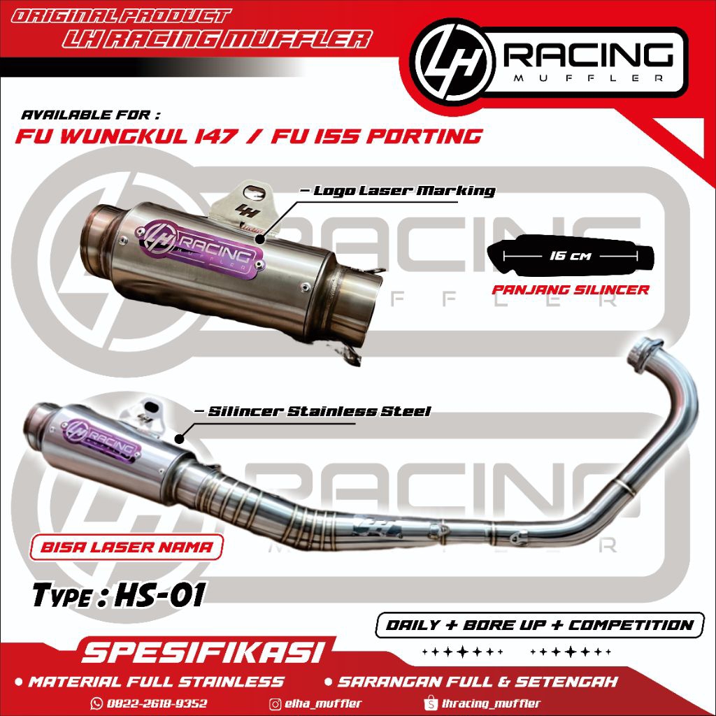 KNALPOT FU WUNGKUL 147 & FU PORTING 155 ELHA MUFFLER