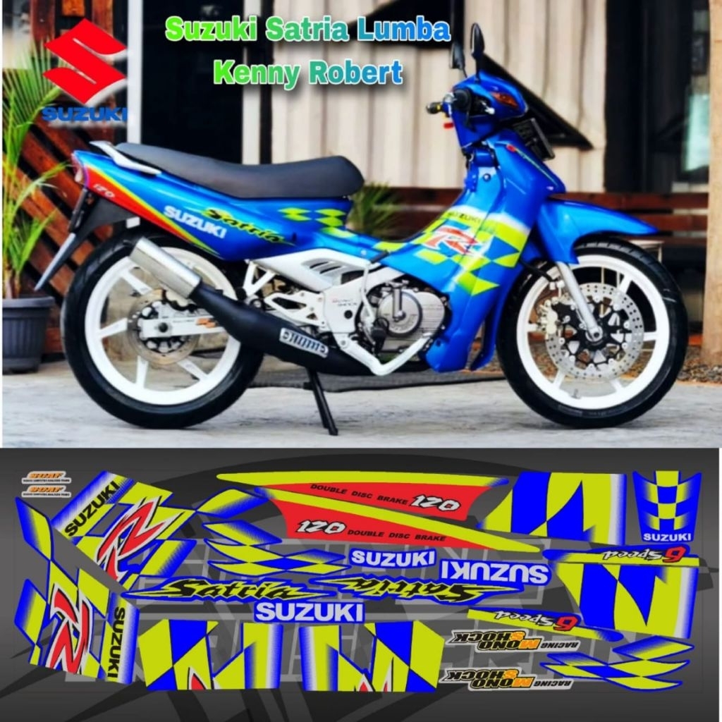 Striping Variasi SATRIA LUMBA KENNY ROBERTS transparan MAXDECAL premium bisa request