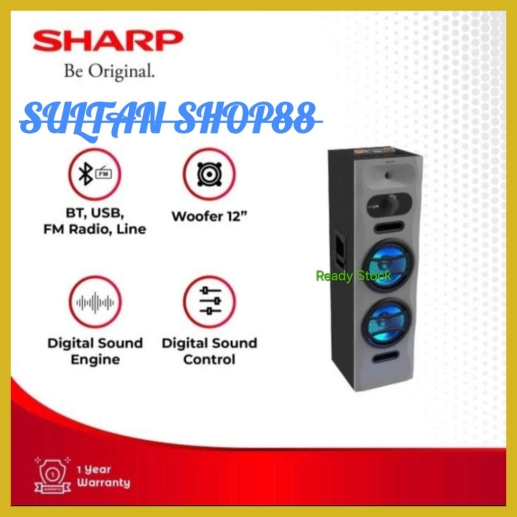 SHARP SPEAKER AKTIF BIG PMPO 22.000 WATT CBOXPROX22UBB 12 INCH DOBLE