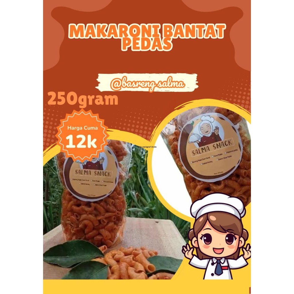 

Makaroni bantat Pedas 250gram
