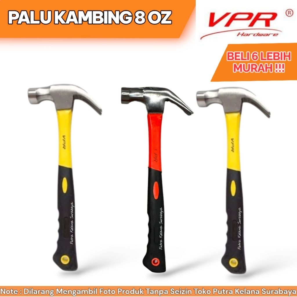 Palu Cukit Vpr 8 Oz Polos Gagang Fiber Palu Kambing Vpr 8 Oz Polos Gagang Fiber Grosir