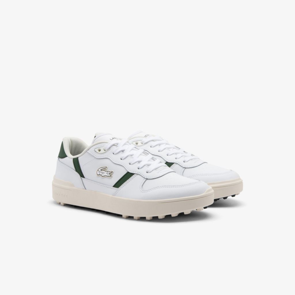 Lacoste Men's T-Clip Golf Leather Golf Shoes Sepatu Golf Pria - White