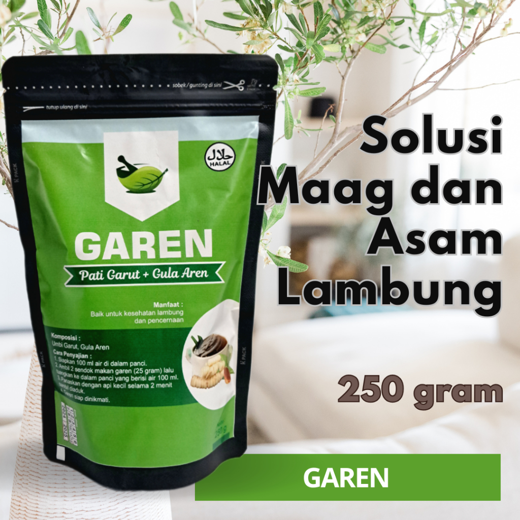 

GAREN Bubur Tepung Pati Umbi Garut Irut Gula Aren Instan Untuk Obat Maag Asam Lambung Diare