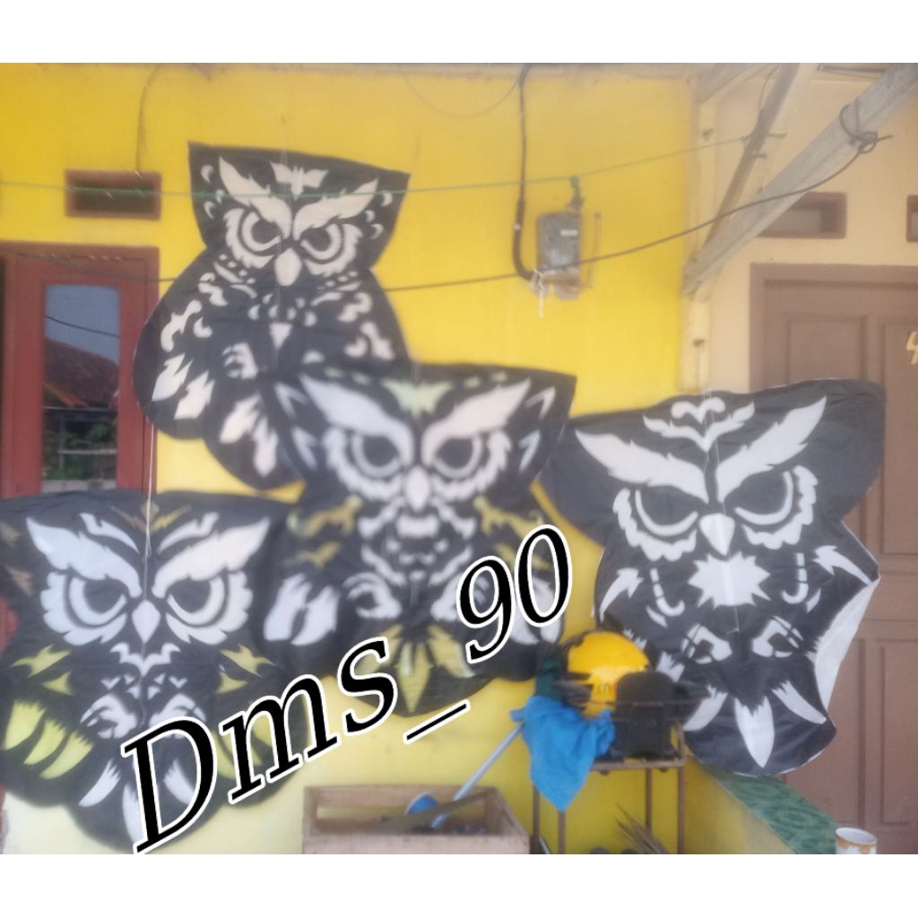 layangan cetik(celepuk plastik) /burung hantu##sudah tes terbang##Siap mengudara