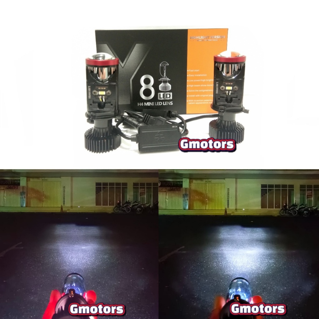 Lampu Utama Led Mobil Motor H4 Mini Projector Y8 Lampu Depan Utama Led H4 Y8 Projector