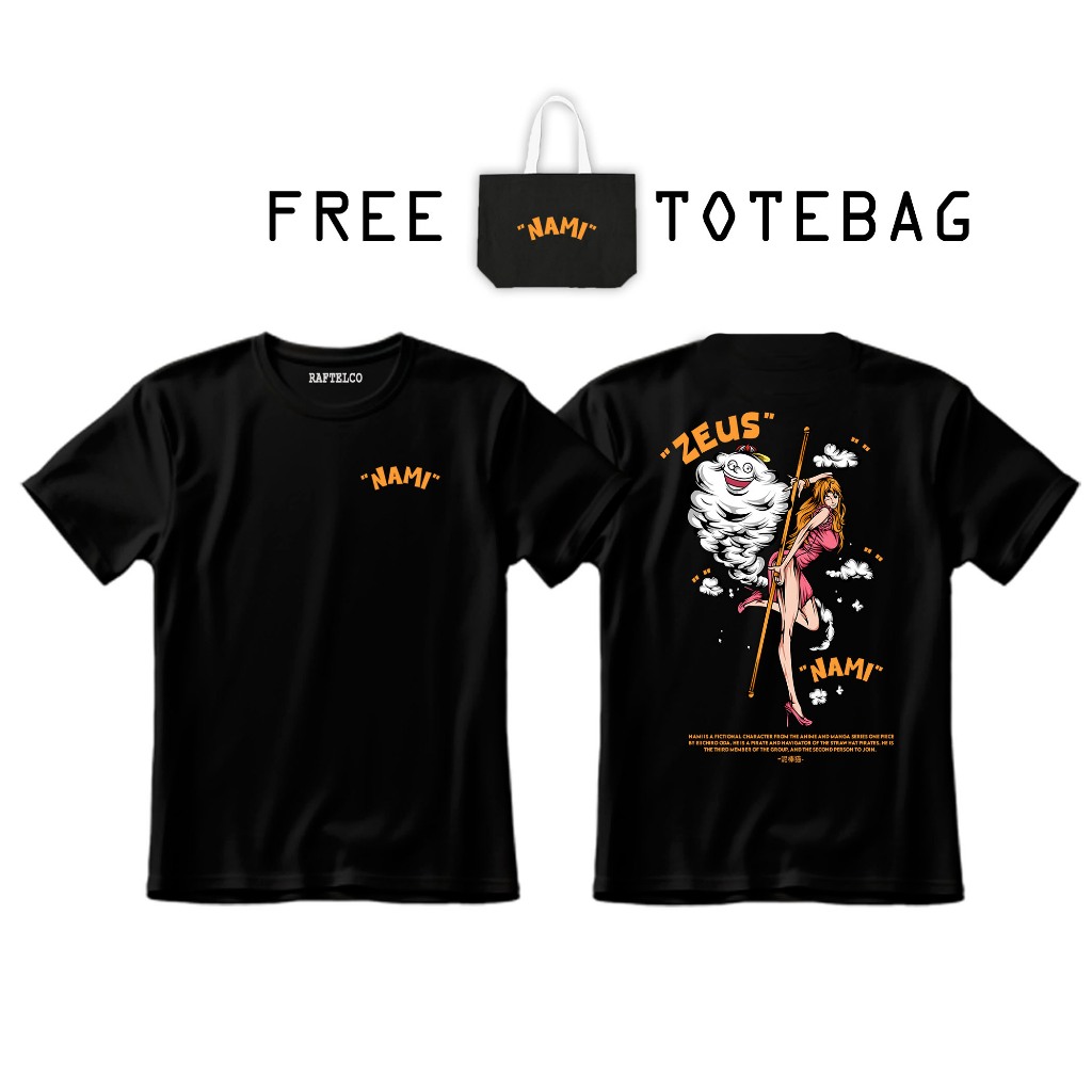 RAFTELCO - KAOS NAMI - KAOS ONE PIECE - T-SHIRT ONE PIECE - KAOS DOROBOU NEKO NAMI