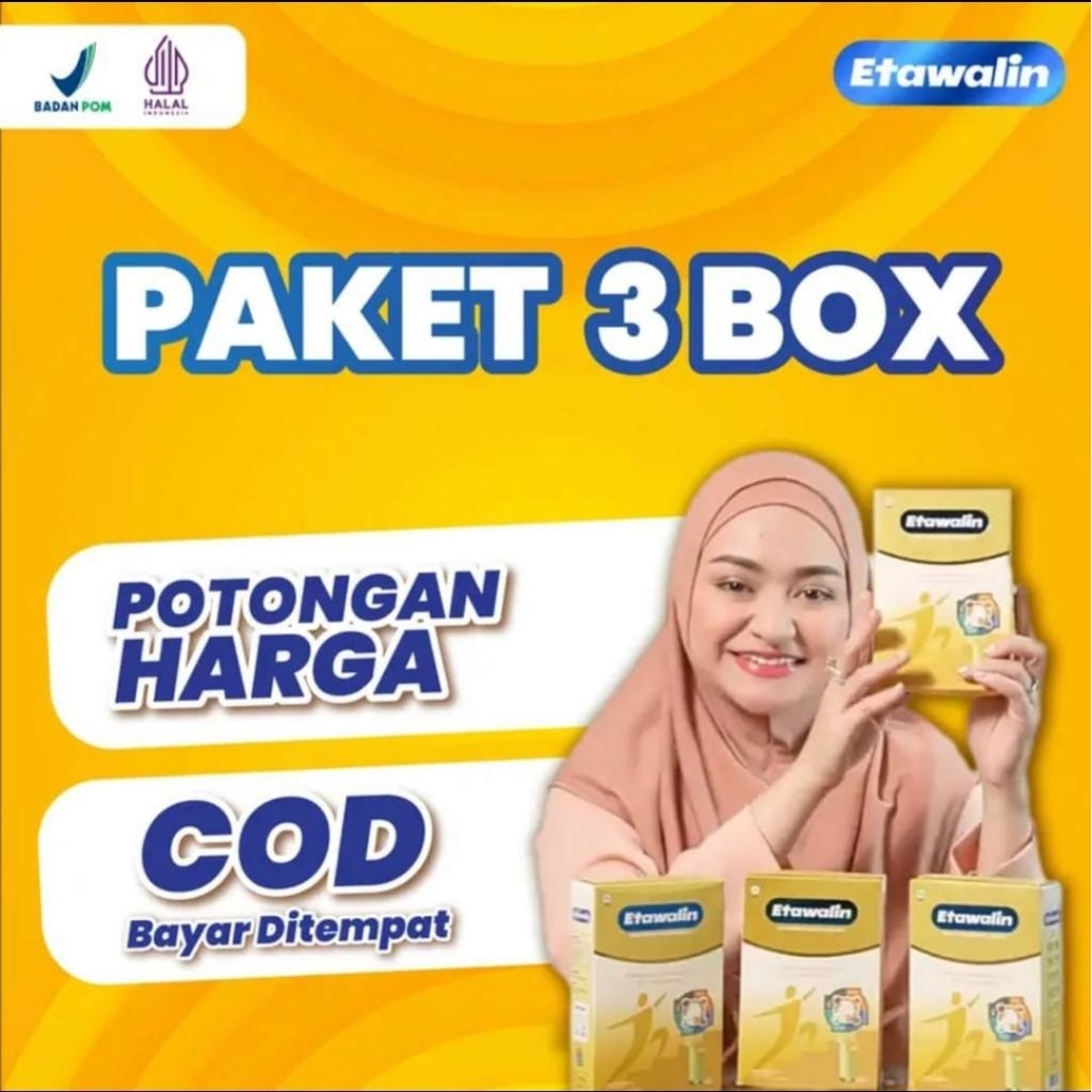 

3 Box Etawalin - Membantu Mengatasi Asam Urat, Rematik dan Nyeri Sendi 100% Original Alami Tanpa Efek Samping