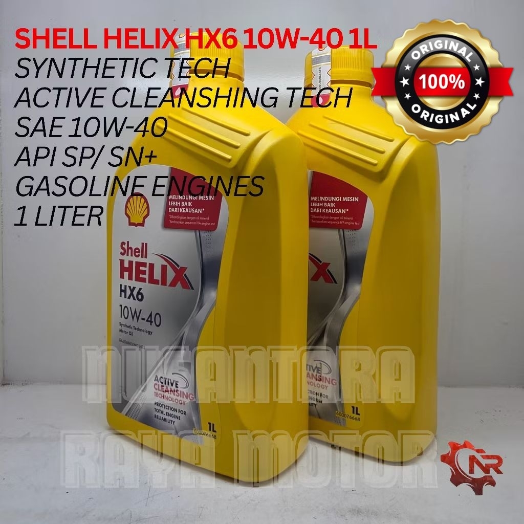 SHELL HELIX HX6 10W-40 1L - Oli Mesin Mobil Bensin ORIGINAL SHELL 1 LITER