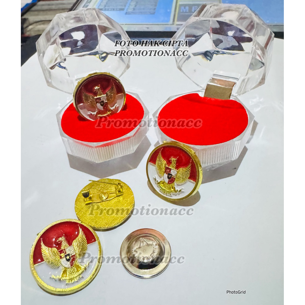 Pin Garuda Merah Putih Bulat Logam Cor Kuningan Tebal 2mm Peniti Magnet PREMIUM 100% ORIGINAL #pin#b