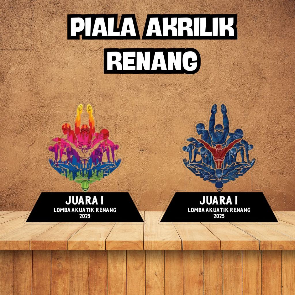 Trofi Akrilik Cabor Renang Bahan Akrilik | Plakat bahan Akrilik Lomba Cabang Olaharaga Berenang