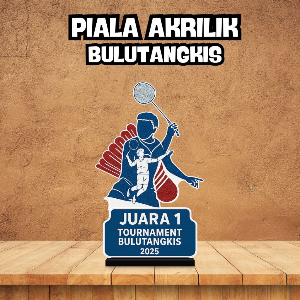 Trofi Bulu Tangkis Akrilik | Plakat Akrilik Lomba Cabang Olaharaga bulu tangkis Murah