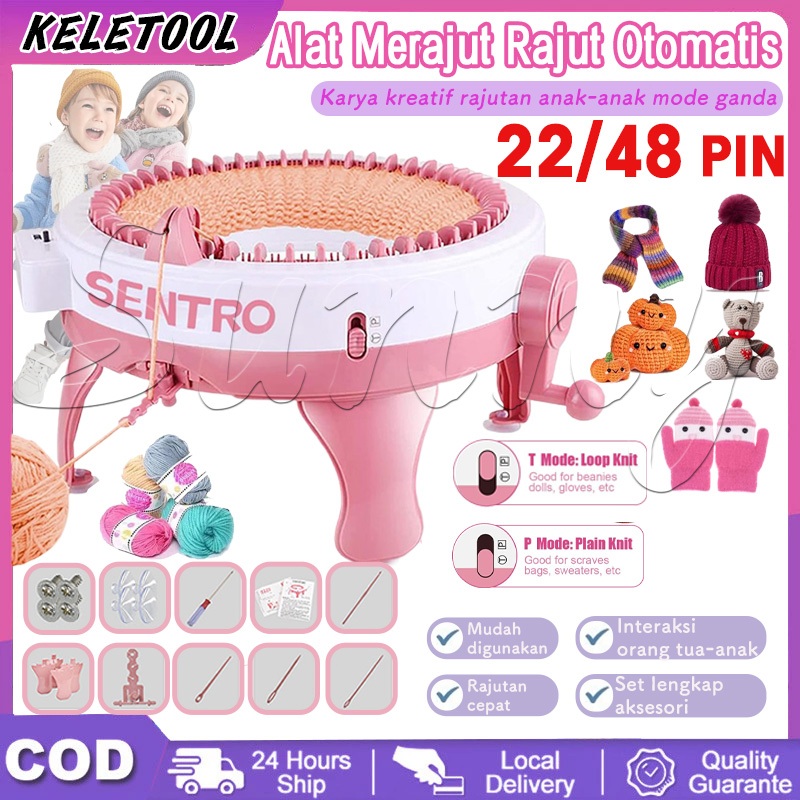 22/48 pin Knitting Mesin Rajut Alat Merajut Rajut Otomatis Besar Datar DIY Berputar Berputar Weaving