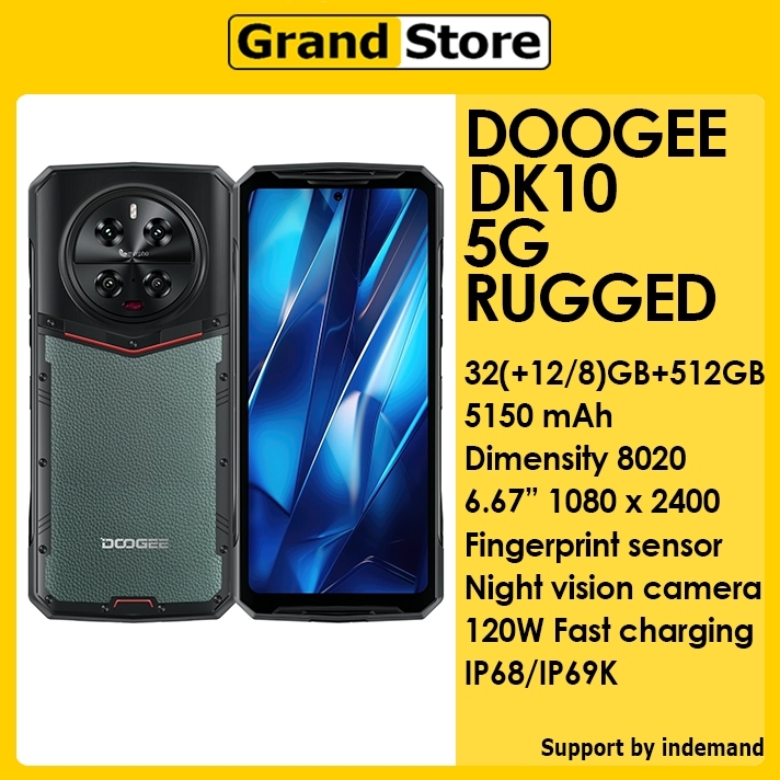 Doogee DK10 5G, RAM 32 (12+20 )GB + ROM 512GB, Night vision camera, 120W fast charging, IP68/IP69K, 