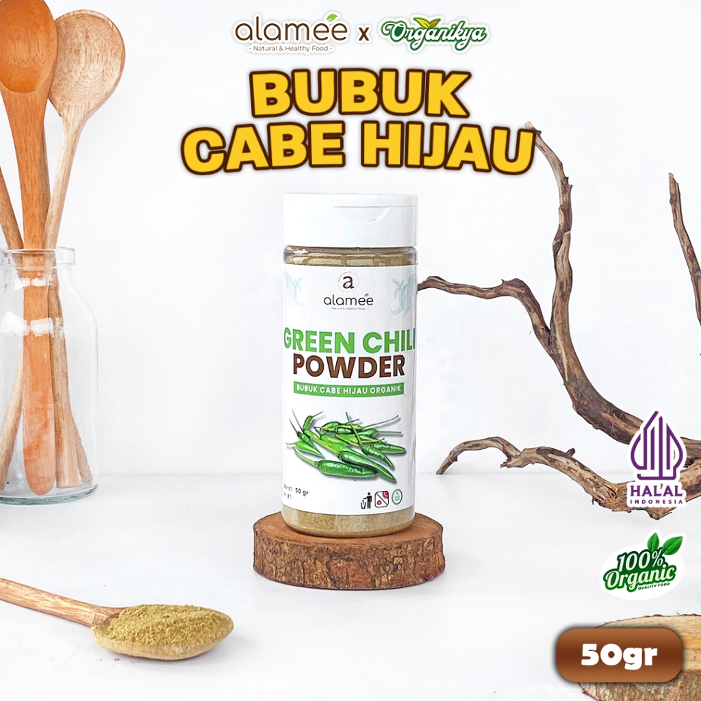 

ALAMEE Bubuk Cabe Hijau Green Chili Seasoning Powder Bumbu Masakan Dapur Murni 50gr organikya